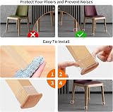 Ezprotekt Chair Leg Protectors 16 Pcs Square Clear Silicone with Felt view 4