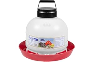 FARM-TUFF Hanging Chicken Waterer, 3 Gallon Capacity - Durable BPA-Free Plastic Poultry Fountain with Top Fill Design - Automatic Water Dispenser for Chickens, Ducks, Turkeys & Game Birds