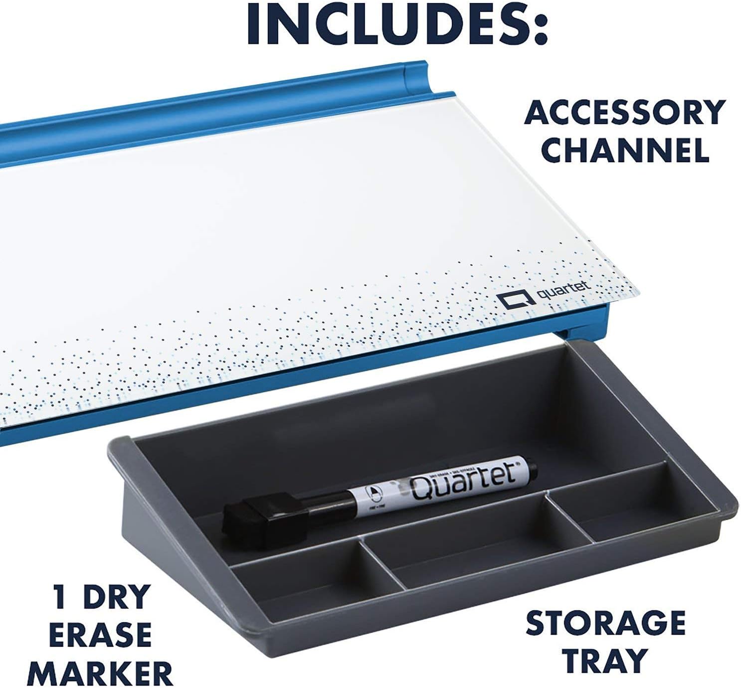 Quartet Glass Desktop Computer Pad, 18" x 6", Whiteboard, Dry Erase Surface, Dot (GDP186D) : Office Products