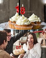Yiran Red 11th Birthday Candles 3D Number 11 Cake Topper 2 pcs view 6