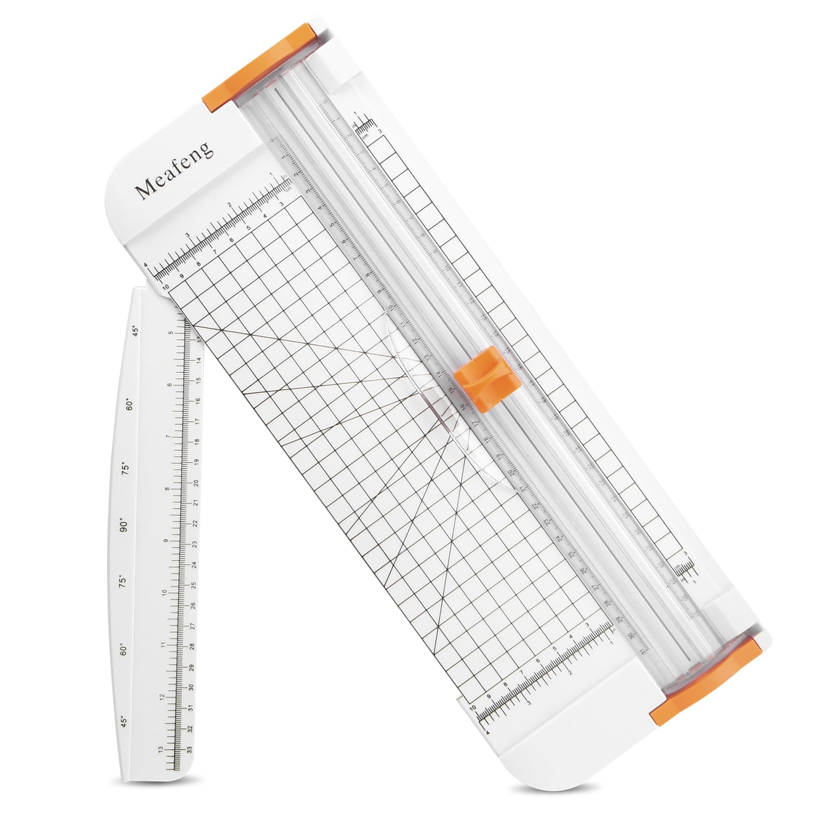 A4 Paper Cutter 12 Inch Craft Paper Trimmer with Automatic Security Safeguard and Side Ruler, Black Photo Cutter Trimmer Guillotine Scrapbooking Tool for Handcraft Project, Label, Greeting Card(White)