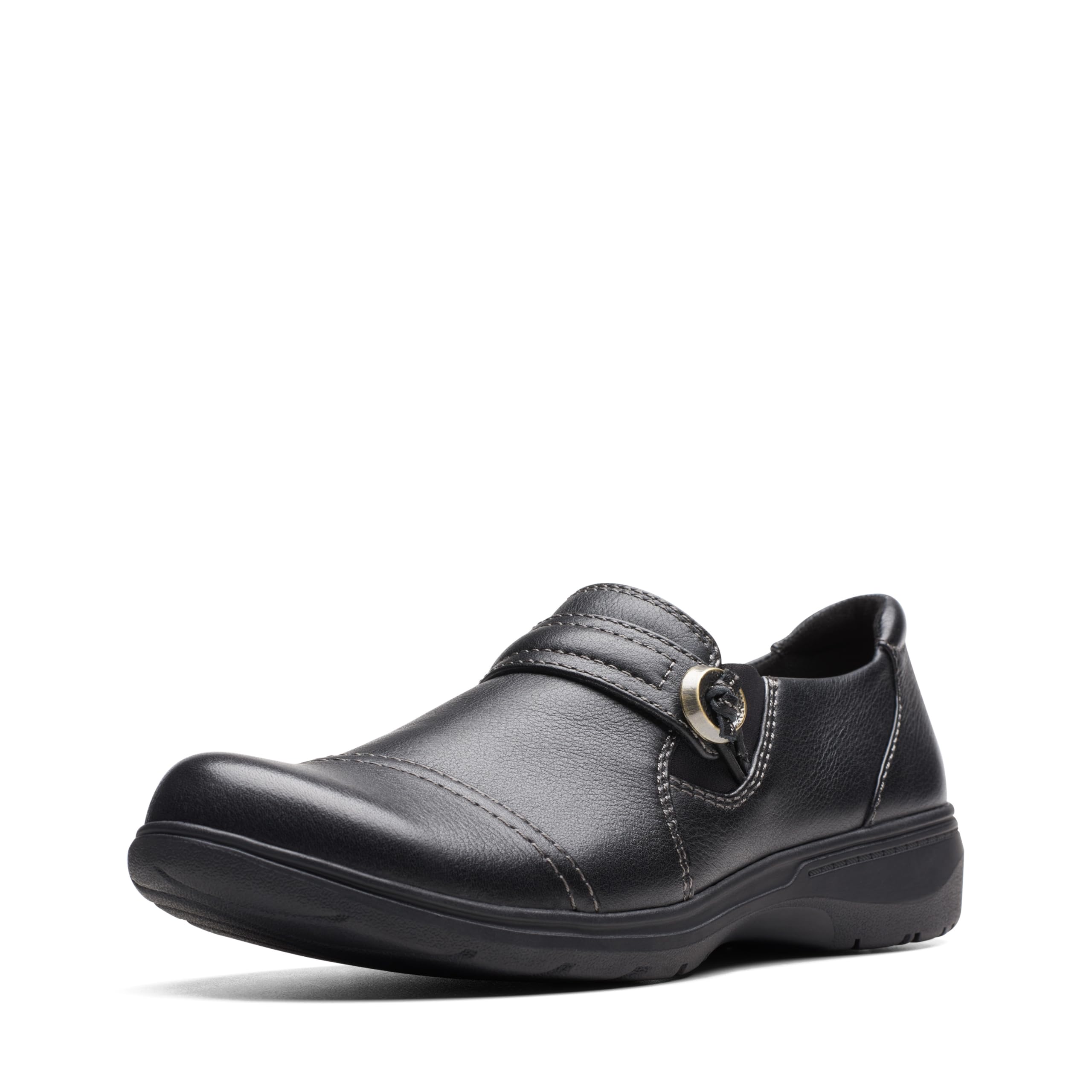 Clarks Black’s Carleigh Pearl Loafer, Black Leather, 9.5 Medium US