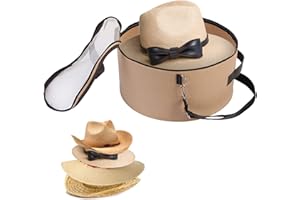 Pehciroe Hat Boxes for Women & Men Storage Large Felt Hat Boxes Storage Round Foldable Hat Carrier Travel Cowboy Hat Storage Box Storage for Hats Toy Clothes with Lid, Khaki