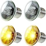 PewinGo 4 Pack 50W UVA UVB Heat Lamp Bulbs E27 Reptile Amphibian