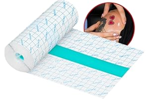 Tattoo Aftercare Waterproof Bandage - 4in x 5.5yd Transparent Film Roll Dressing - Breathable Stretch Adhesive Second Skin - 
