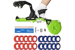 Suca Plant Tying Machine, Lightweight Plant Tying Tape Tool to Tie Up Vine Quickly, Tie Tapener Gun with Tapes and Staples Green