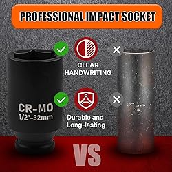 EGOFIX 1/2" Drive Deep Impact Socket, 32mm Metric