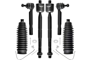 ASTARPRO - Front 6pc Suspension Kit for 04-06 Lexus RX330, 07-09 RX350, 04-07 Toyota Highlander, 4 Tie Rods 2 Boots + Bellows 2004 2005 2006 2007 2008 2009 Replacement