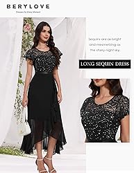 BeryLove Sequin Formal Dresses for Women Flutter