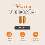 VitaBright Turmeric Curcumin 1440mg 120 Tablets Organic Ginger Black Pepper view 2