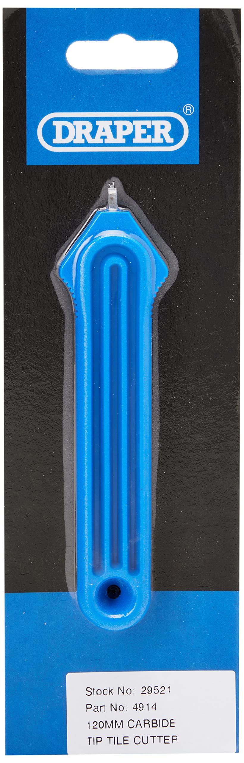 Draper 120mm Tile Cutter | Tungsten Carbide Cutting Tip | Double Edged | Glass Cutting Tool | Ceramic Cutting Hand Tools | 29521