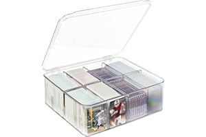 sunoyar Baseball Card Storage Box -Transparent Plastic, Card Deck Case for Trading Sports Graded Toploaders MTG TCG Grad-Hold