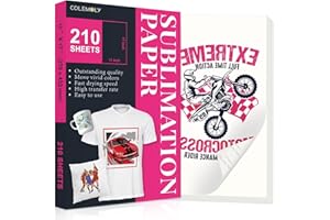 Colemoly Sublimation Paper 11x17, 210 Sheets 125g Heat Transfer Paper Use with Thermal Sublimation Transfer Ink and Any Inkjet Printers for Ceramic Mug, Polyester T-shirt, Cell Phone Case