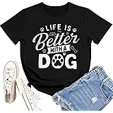 ALLTB Dog Mom Shirt Women Funny Dog Paw Graphic Shirt Rockin' The Dogs Mom Aunt Life Tshirt Dogs Lover Short Sleeve Tops