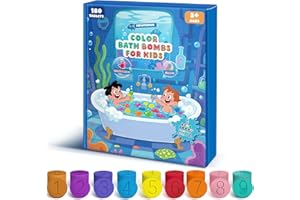 NEWFEIFAN Bath Bombs for Kids Christmas Gifts for Teens 180 Mini Color Tablets in 9 Bright Colors for Creative Bathtub Art Bath Toys Fun Colorful Bath Scientific Experiment for Boys Girls Stocking Stuffers