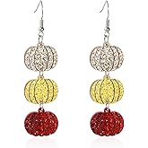 Halloween Pumpkin Acrylic Drop Dangle Earrings Thanksgiving Lightweight 3 Layered Earrings for Women Cute Party Gift Halloween Theme Jewelry