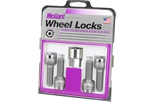 McGard 28175 Chrome Bolt Style Radius Seat Bolt Locks, M12 x 1.5 Thread Size, Set of 4