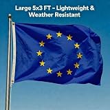 SHATCHI European Union Flag 5ft x 3ft Polyester with Brass Eyelets view 2