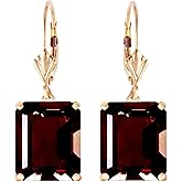 Galaxy Gold GG 14k Solid Gold Leverback Earrings with Garnets