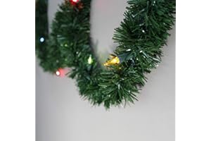 Brite Star 12-Foot Christmas Garland with Multi Lights - Perfect for Indoor or Outdoor Fireplace Mantle Decor, Kitchen Light, or Christmas Decorations Tree - Pre-lit Pine Garland For Holiday
