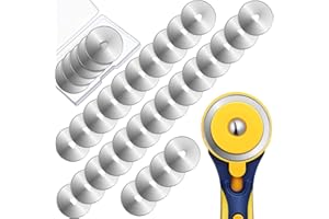 MUDDER 36 Packs Rotary Cutter Blades Replacement Blades Compatible with Fiskars Olfa Martelli Truecut Cutter for Patchwork Leather Quilting Sewing Arts Crafts (60 mm)