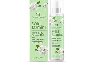 Botanic Hearth Wild Jasmine Hair Perfume & Body Perfume Mist with Hyaluronic Acid, Alcohol-Free, Long Lasting Hydrating Body 