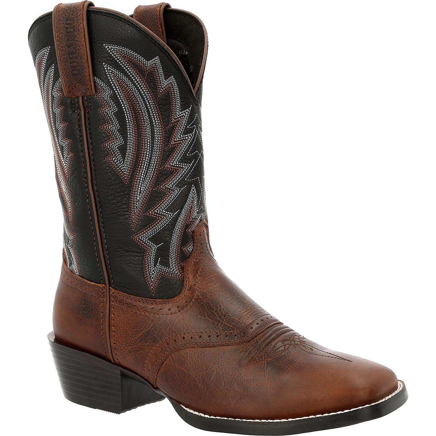 Bota vaquera Durango® Westward™ castaño oscuro y ónix negro talla 10 (M)