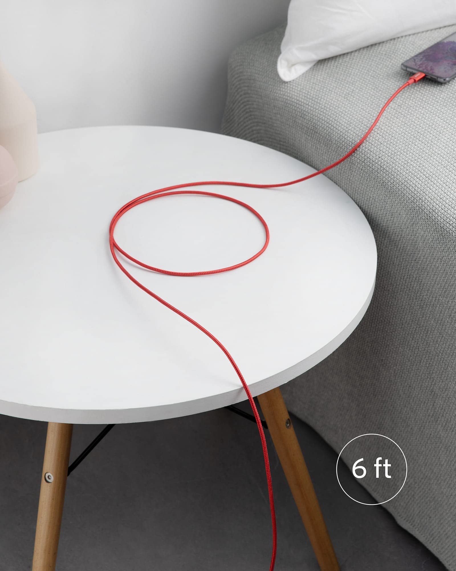 Anker USB C to USB C Cable (6FT, 2Pack), Type-C 100W Charger Cord Fast Charging for iPhone 16 Series,MacBook Pro 2020,Pixel and More(Red)