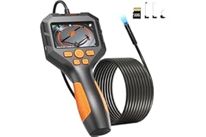 ANHENDELER Borescope Inspection Camera with Lights, 2.8” IPS HD Screen Scope Camera 8mm Handheld IP68 Waterproof Sewer Endoscope Camera Snake Camera with 16.4FT Semi-Rigid Cord，Gift for Men