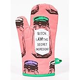 Blue Q B*tch I Am The Secret Ingredient Funny Oven Mitts, Home Kitchen Gifts, Cooking Accessories, Super-Insulated Quilting, Comfy Natural-Fitting Shape, Pot Holders, 100% Cotton, Size 12.5"L x 7.5"W