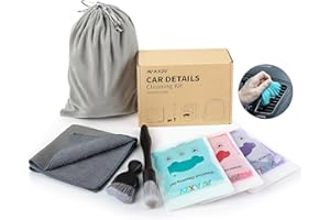 AX2V 7Pcs Car Interior Detailing Cleaning Kit, Detailing Brush Set,Clean Gel, Wash Kit, Cleaning Tools for Car,Keyboard and Interior Cleaning