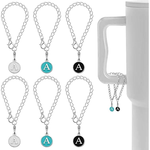Accorios De Dij De Letras Compatibl Con La Copa Stanley 2 Piezas ID De Nombre Inicial Dije De Mango Personalizado Compatible Con El Vaso Stanley | Mode De Mujer | SHEIN Paña