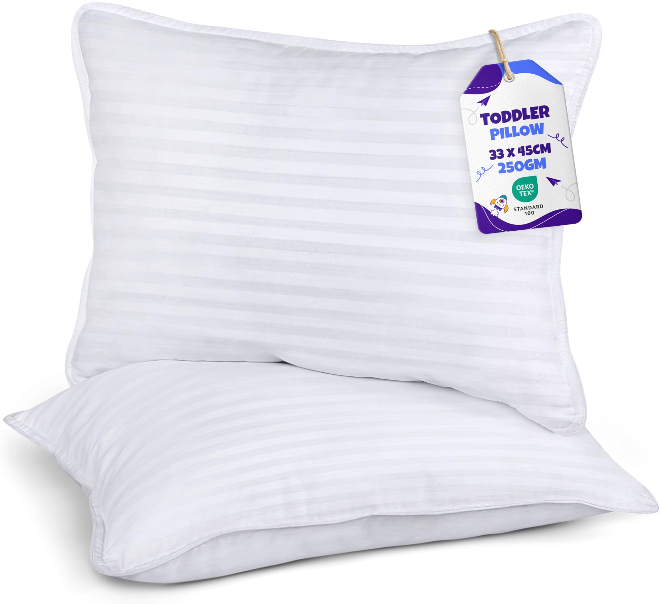 Utopia Bedding Toddler Pillows 2 Pack, 33 x 45 cm Cot Pillow, Kids Small Pillow, Soft and Breathable Pillows, Perfect for Travel (White) (Intended for Age 2 and up)