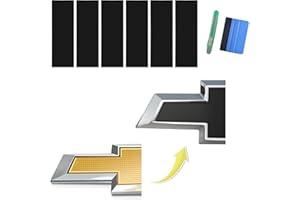 ARESPARK 6 PCS Emblem Wrap Kit Compatible with Bowtie Logo Wrap Car Stickers, 11.8'' x 4.3'' Cut-Your-Own Emblem Overlay DIY Decals for Chevy, Matte Black with Tool Kits