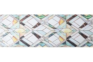 Mobestech Decorative Stained Glass Window Film 43x100cm Colorful Electrostatic Privacy Film for Bathroom Glass