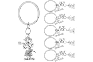 OSOLADY 6pcs Graduation Keychains Class of 2026 Grad Cap Pendants Alloy Key Rings Graduation Souvenirs