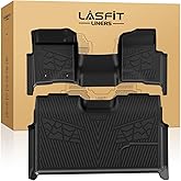 LASFIT Floor Mats for Ford F-150 2011-2014 SuperCrew 1st Row w/o Center Console Carpet Floor All Weather Protector Car Liners TPE Truck Mats, Front & Rear Rows, 3pcs Black