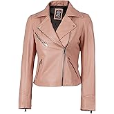 Blingsoul Womens Real Leather Jacket - Asymmetrical Leather Jackets for Women