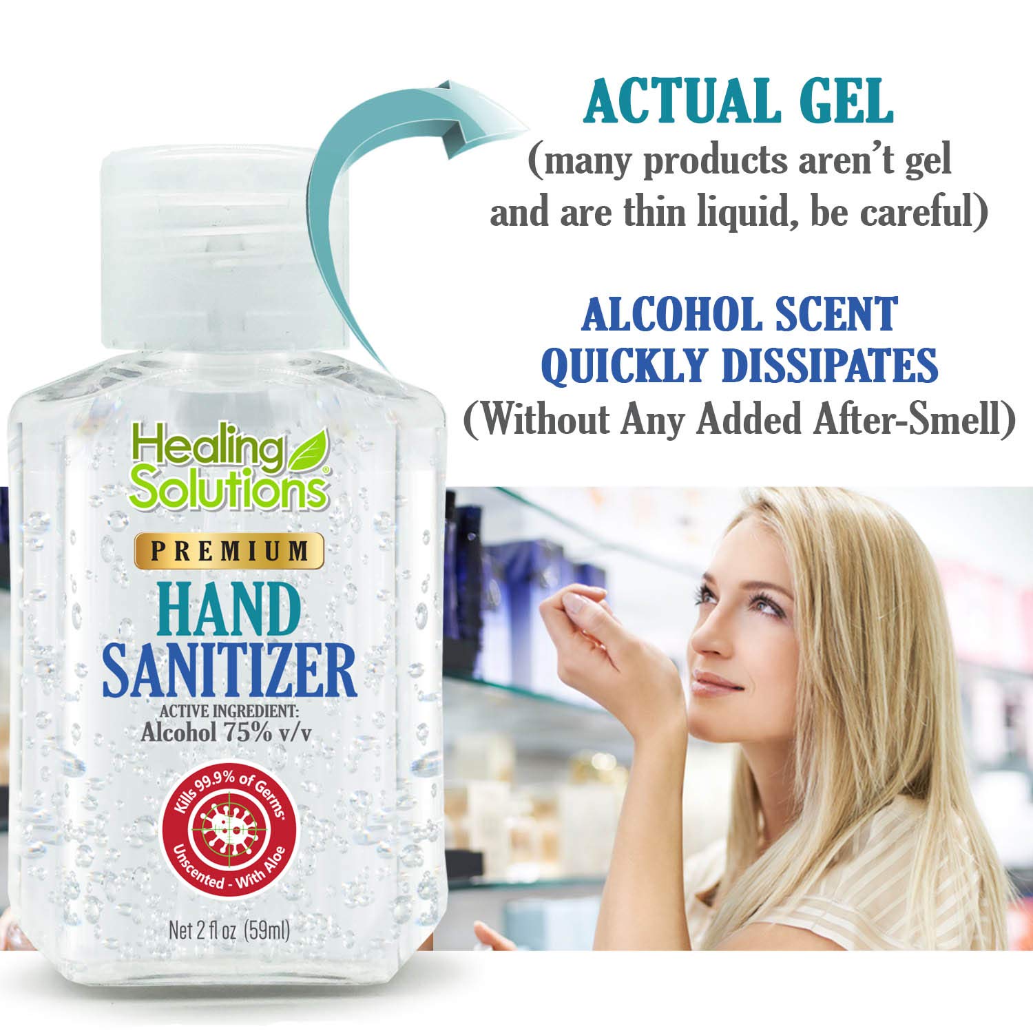 Hand Sanitizer Gel (24 Pack - Mini 2 oz Bottle) - 75% Alcohol - Kills 99.99% of Germs - Small 2oz Bulk Travel Size Individual Personal Pocket 2 Ounce Bottles: Health & Personal Care
