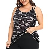 FOREYOND Women's Plus Size Workout Tank Tops Racerback Loose Fit Sport Athletic Tops Yoga Running Summer Shirts