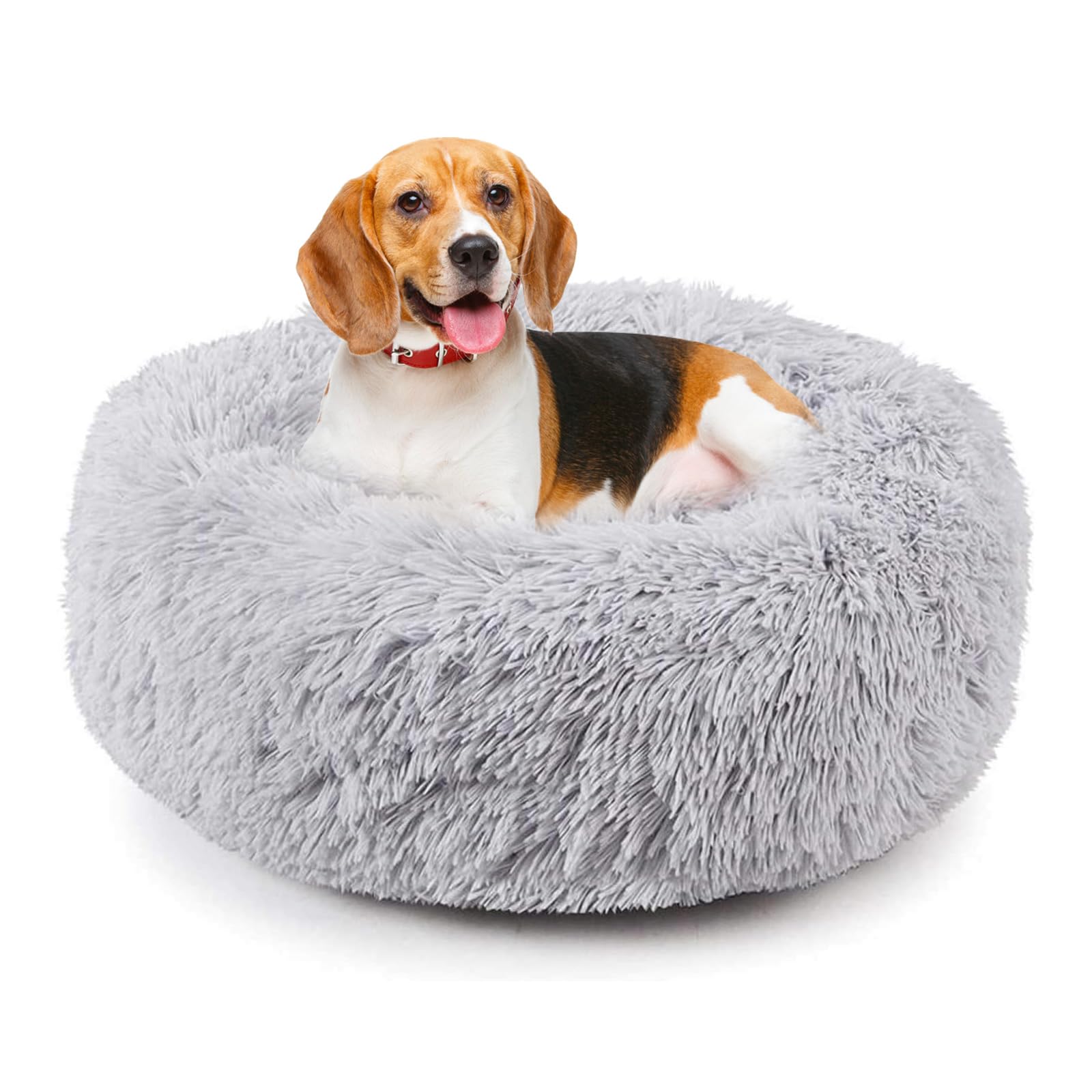 PETCUTE Dog Bed Cat Bed for Indoor Cats Washable Plush Donut Pet Bed Soft Calming Cuddler Kennel Small Medium Large