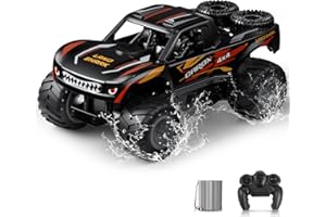 Carox 1:16 Scale Amphibious Remote Control Car Truck, 2.4GHz Shark Monster Truck, Waterproof RC Truck, 4WD All Terrain Off Road Car, Pool Toy Water Toy for Kids Ages 4 5 6 7 8 9 10 12