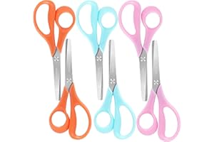 SLEMOON 5" Left Handed Kids Scissors,Blunt Tip Safety Lefty Toddler Child Scissors for for School Kids Age 3-6 Craft Cutting Paper - 6 Pack Comfort Grip