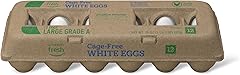 Amazon Fresh, Cage Free, Large, White Eggs, 1 Dozen (Previously Happy Belly, Packaging May Vary)