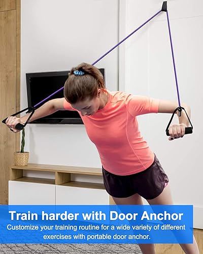 Resistance Exercise Bands Set with Handles Workout Bands for