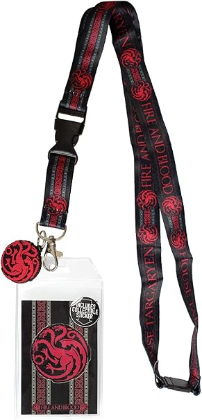 Amazon Com Game Of Thrones House Targaryen Lanyard Id Holder