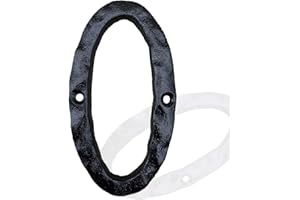 YICC 5.5 Inch House Numbers, Cast Iron Home Address Number/Mailbox Number, Black Finished (Number 0)
