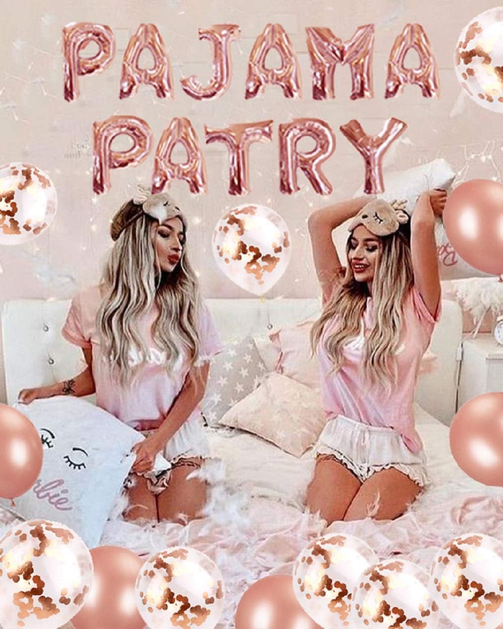 JeVenis Pajama Balloons Pajama Party Decor Spa Party Balloons Girls' Night Decoration, Pink - Image 4