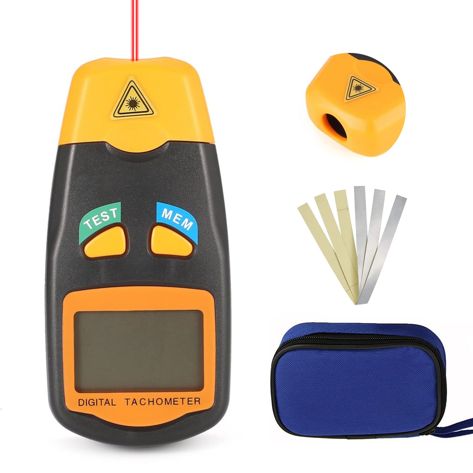 Tachometer Digital RPM Meter, Kethvoz Industrial Laser Photo Tach Meter with Reflective Tape Measure Rotating Speed 2.5-99999 RPM for Car Engine Boat Motor Scooter Wheel Chainsaw