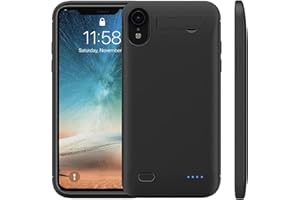 HUGUODONG Battery Case for iPhone XR(6.1 Inches),10000mAh Extended Portable Battery Pack Rechargeable Charging Case Smart Battery Case for iPhone XR External Battery Cover Charging Case